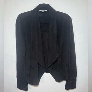 BB Dakota Black Draped Blazer EUC